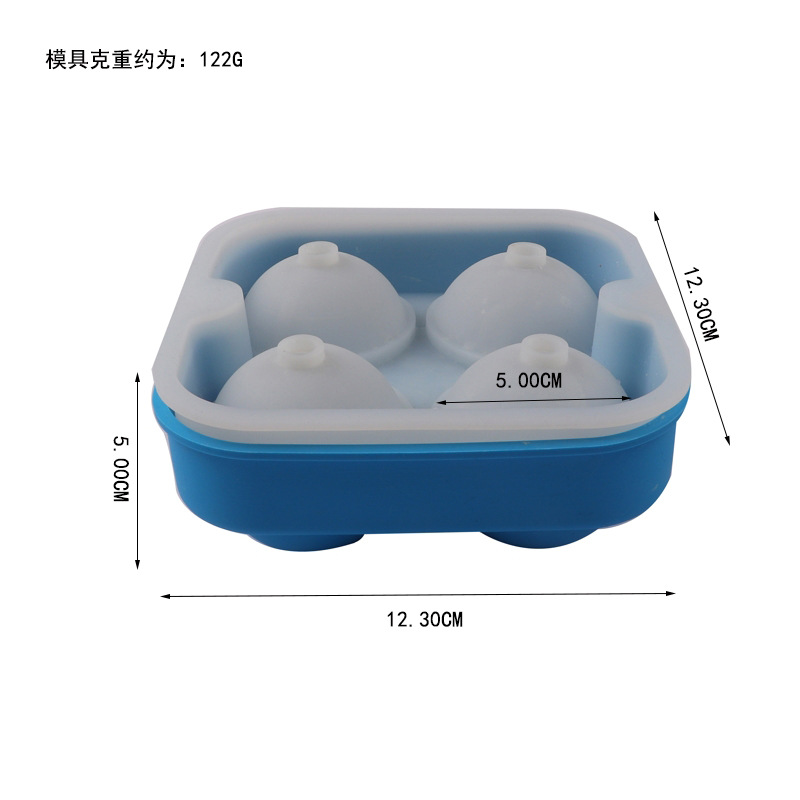 Molde de silicona directo de fábrica molde de silicona de hockey sobre hielo de 4 hoyos molde de cubo de hielo de fútbol de hielo molde de cubo de hielo whisky