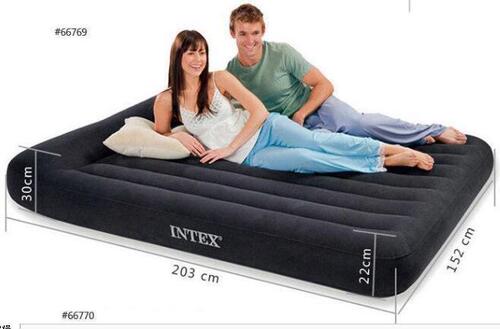 Intex Inflatable Bed Outdoor Dual Air Pillow Bed with Added Size and Thickness, Green Inflatable Folding Nap Mattress
