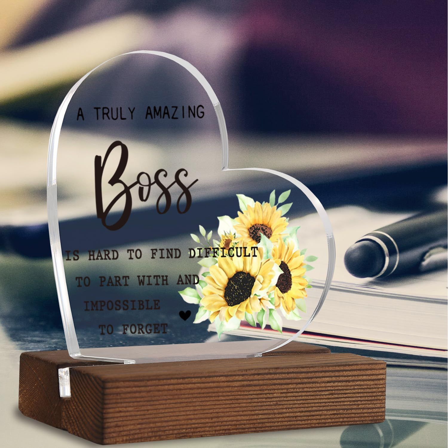 Transfronterizo transparente acrílico en forma de corazón decoración conmemorativa confesión regalo Mesa decoración muebles regalo de negocios decoración de escritorio