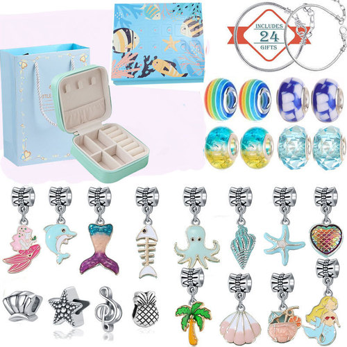 Maida Jewelry Amazon Unicorn Calendar Gift Box Set diy Beaded Blind Box Christmas Bracelet Children's Gift