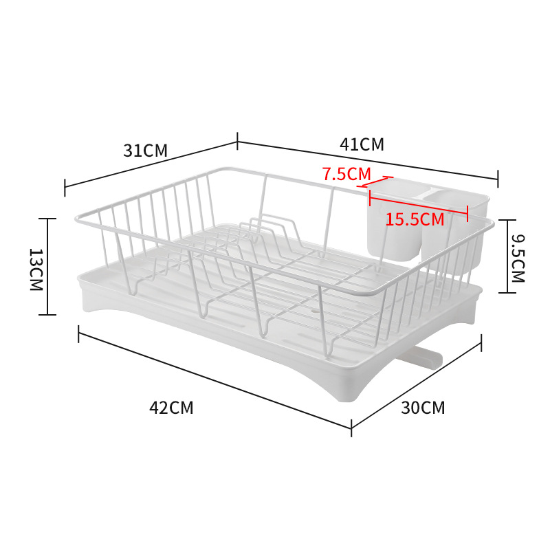Fregadero de cocina Mesa tazón de drenaje estante cesta de drenaje estante de almacenamiento de plato tazón de drenaje y palillos Almacenamiento de almacenamiento en rack