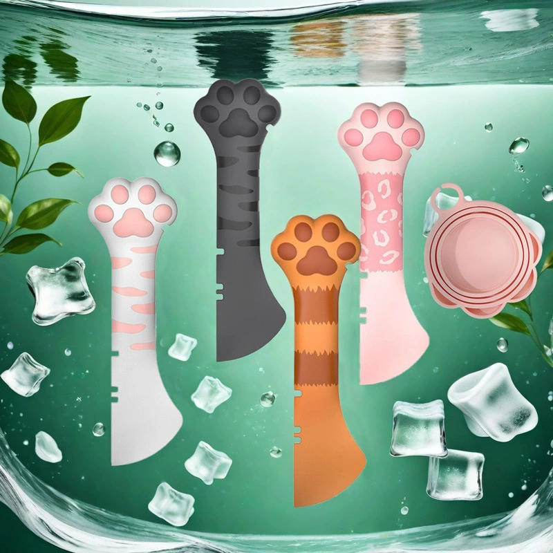 Трансграничный набор с принтом, ложка для домашних животных, открывалка для кошачьих банок, лопатка для кормления, товары для кошек, оптовая продажа на складе