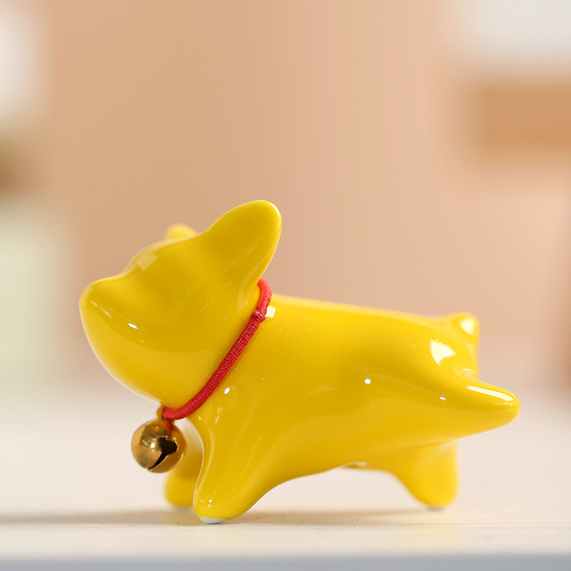 Cerámica lindo cachorro decoración mascota juego de té placa vista decoración de escritorio juego de té accesorios Casa Animal artesanía creativa