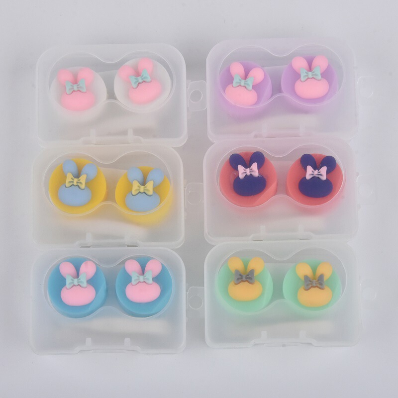 Pp Box Small Flower Cute Rabbit Unicorn Contact Lens Case DIY Beauty Contact Lens Companion Glasses Case Care Box