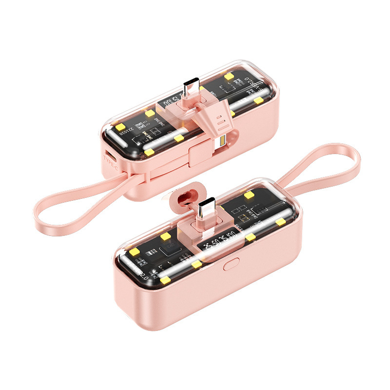 新しいパンクメカ透明かわいいペット内蔵ケーブルカプセル電源銀行クロスボーダーミニポータブルギフトモバイル電源|undefined