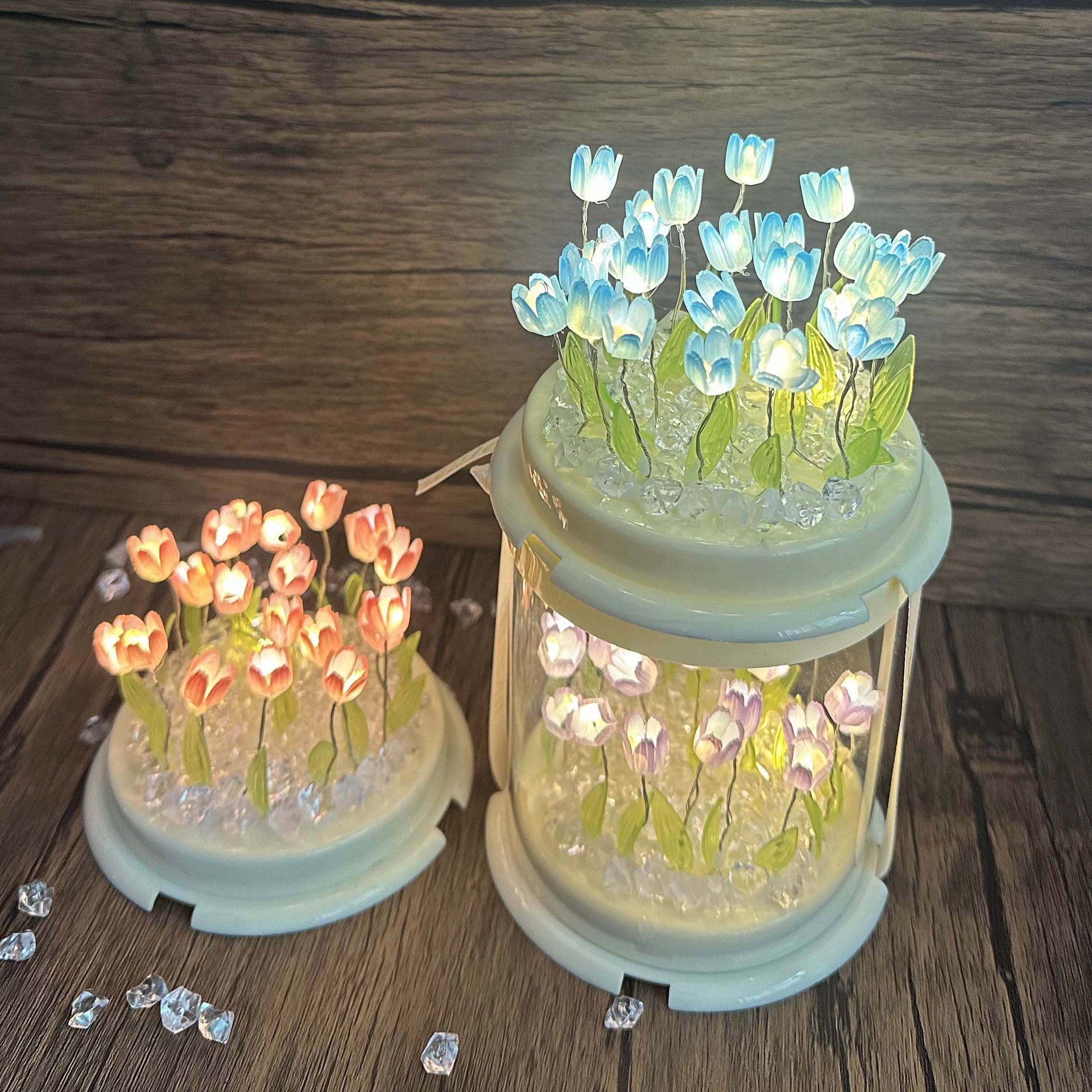 Tulip Night Light f Red luminosa Diy Adornos hechos a mano Luces ambientales para enviar regalos de cumpleaños para novios de niñas