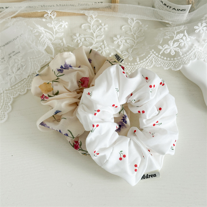 15g Weight Hair Tie Hair Accessories Type 1 Piece Quantity Casual, Holiday Occasion Cloth Material Cherry Pattern All Seasons Season Women's Gender Chinoiserie, Elegant, Lady Style Chinoiserie Elegant Lady Women's Cherry Cloth Hair Tie 7