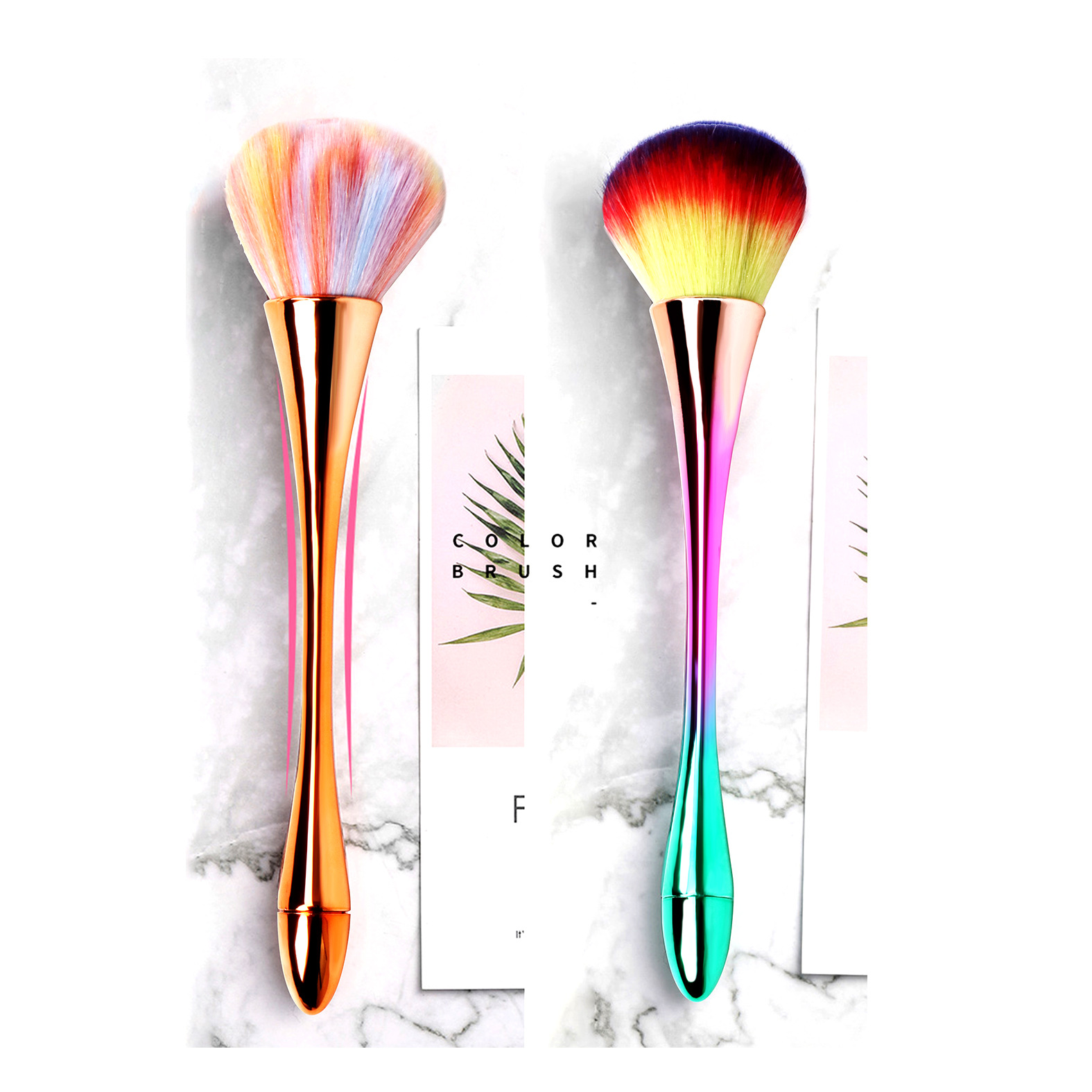 Arte de uñas, cintura pequeña, cepillo de polvo, maquillaje, cabello suave, cepillo de cabeza grande, cepillo de espejo de limpieza, cepillo de rubor, herramienta de maquillaje