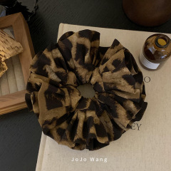 豹纹duang！重工超气质发圈女扎头发绣球发饰高级感洋气韩国头饰