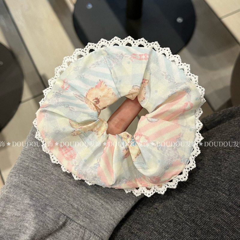 韓国風2025レース気質新スタイル大腸ヘアリングポニーテールかわいい万能腸リングヘアアクセサリーヘアロープヘッドバンド|undefined