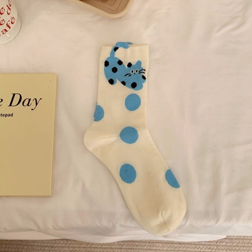 폴카 도트 파란 고양이