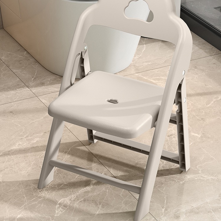 Household Small Stool Folding Stool Bathroom Stool Bath Stool Bathroom Non-Slip Small Bench Kidsren's Backrest M&