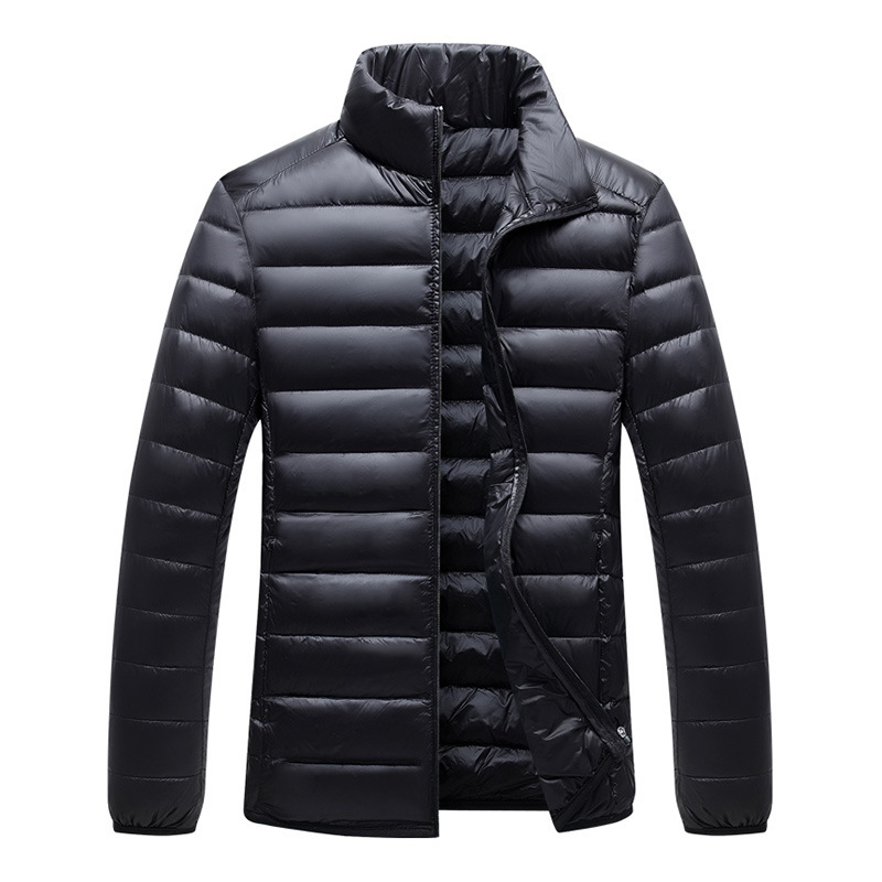 Autumn and Winter New Lightweight down Jacket Men's Stand Collar Slim Short White Duck down Warm Casual Men's Youth Jacket
