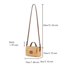 法式复古手工编织斜挎包旅游度假小方包休闲百搭个性手拎草编女包