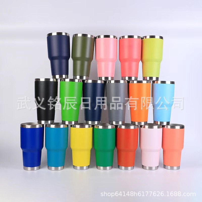 30oz便携汽车杯带手柄大容量冰霸保温杯可乐杯304不锈钢厂家批发