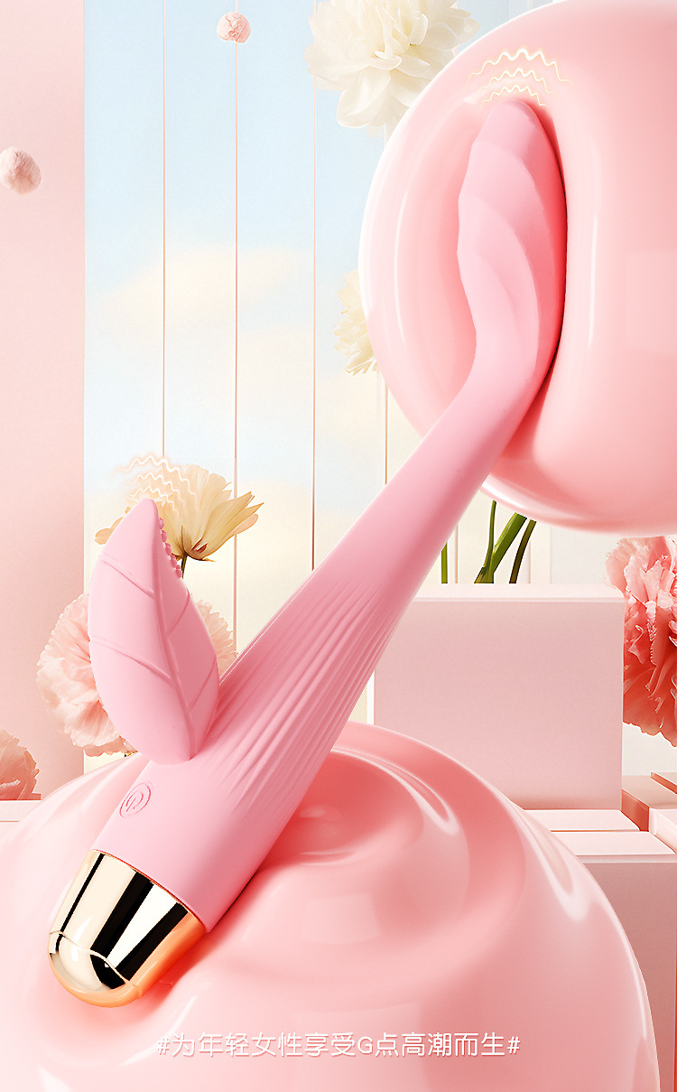 Fairy Heating G-Spot Wand Vibrator, Dual Vibration, Silicone, Pink, Button Control — detail image 2