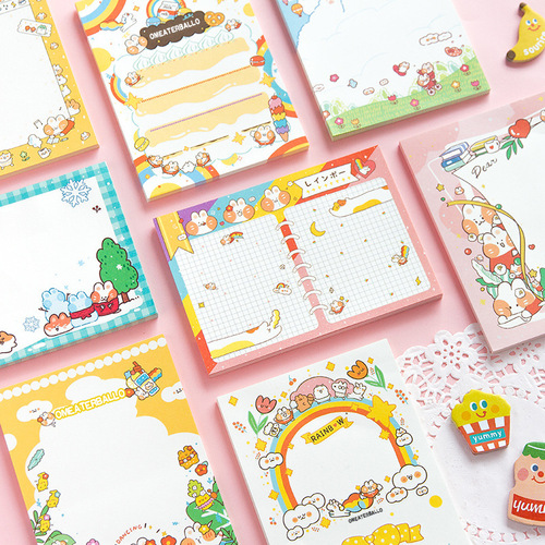 Message Nico Meow Memo Pad Large Cartoon Removable Message Pad Note Memo Note Paper 50 Pieces 16 Styles