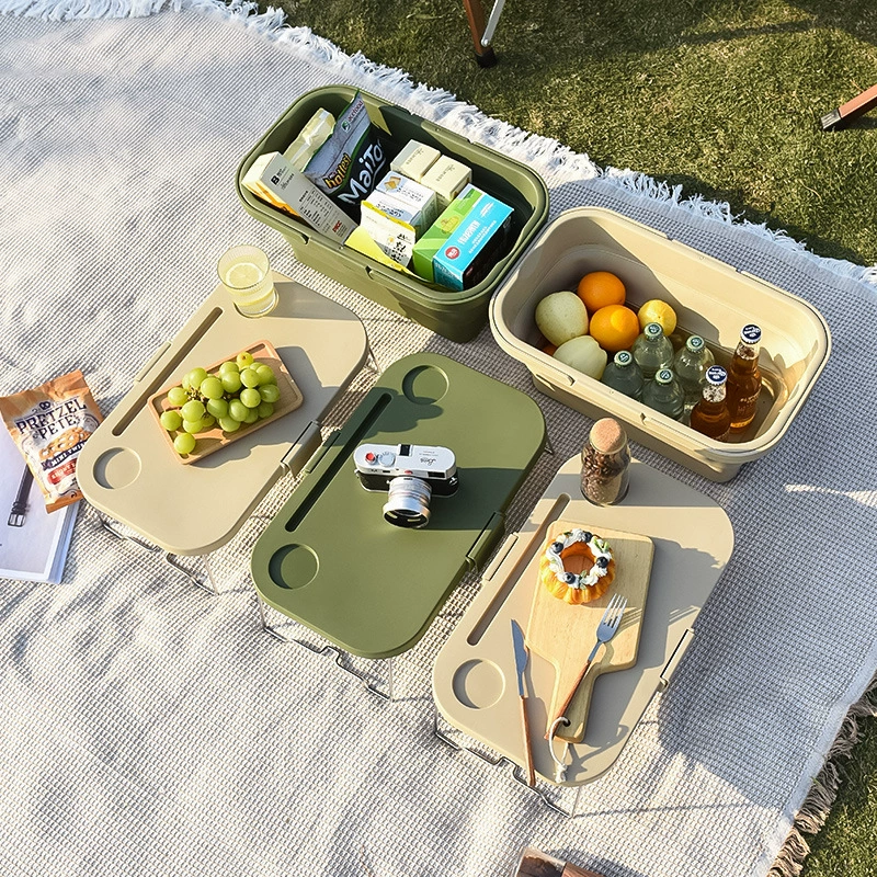 Handheld universal storage system for camping, foldable storage box