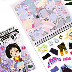 ファッション服の色涂りステッカー本Dress for Designing女の子ファッションスケッチステッカーセット
