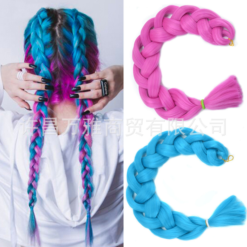 32/41 inch gradient big braid braided wig DIY styling Braiding Hair Extensions