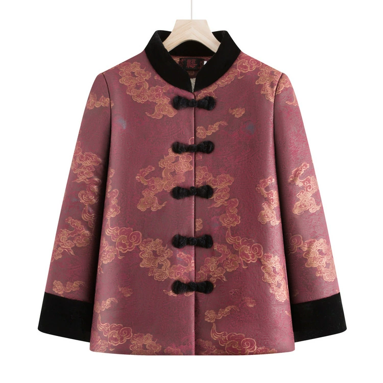 Плюшевая бабушка хлопчатобумажная одежда 60 лет 70 лет пожилая мама теплая куртка модная иностранная пожилая женщина хлопковая одежда зимняя