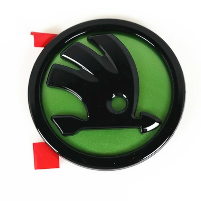 Rui front and rear logo black | Car logo - 90mm-bright-black-green