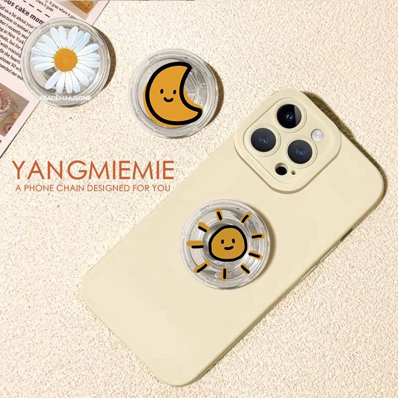 Daisies redondas creativas airbag soporte de teléfono móvil pegado rotación 360 retráctil perezoso perseguir la mesa