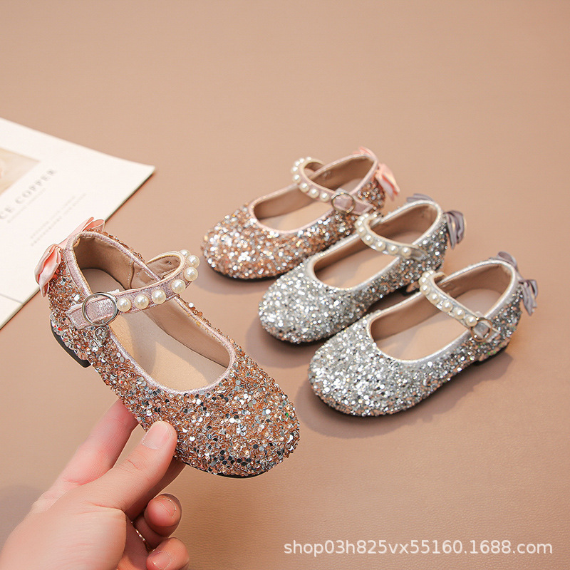 Girls Elsa Princess Shoes New Spring and Autumn Baby Performance Leather Shoes High Heels with Dress Crystal Children's Dance Shoes