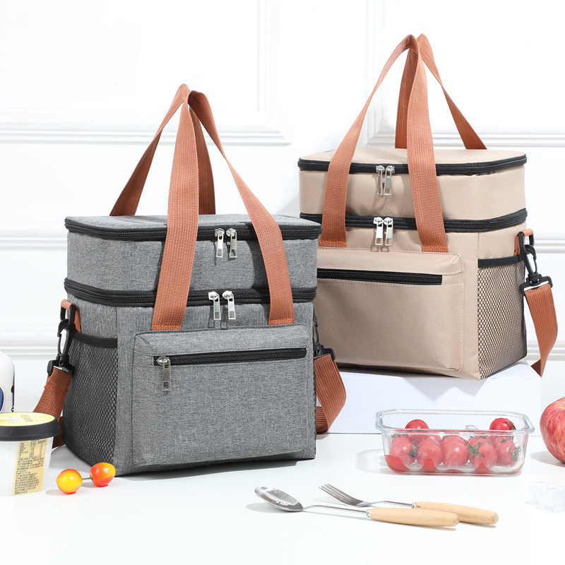 Bolso de hielo de aislamiento térmico de doble capa transfronterizo bolso de picnic al aire libre bolso de arroz con bolso de almuerzo de mensajero bolso bento para viajar al trabajo