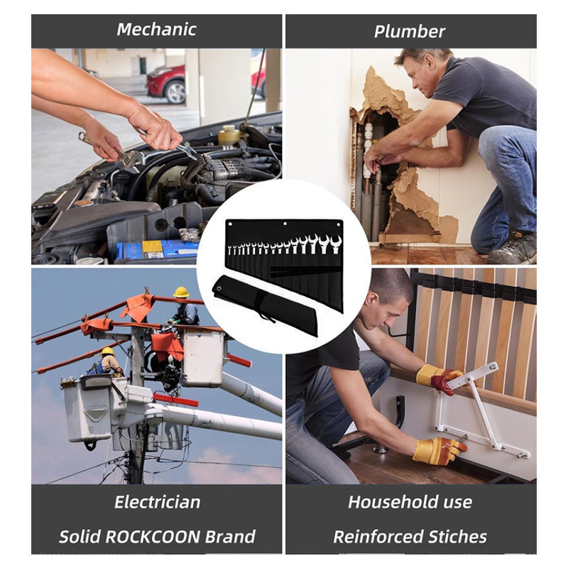 Bolsa de almacenamiento de herramientas portátil lista para usar, kit de herramientas de Amazon, bolsa enrollable de almacenamiento de llaves para reparación de automóviles