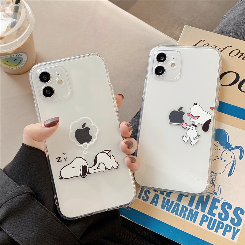 Creative dog Snoopy phone case for Apple 15pro iPhone11 cute cartoon 14plus drop-resistant