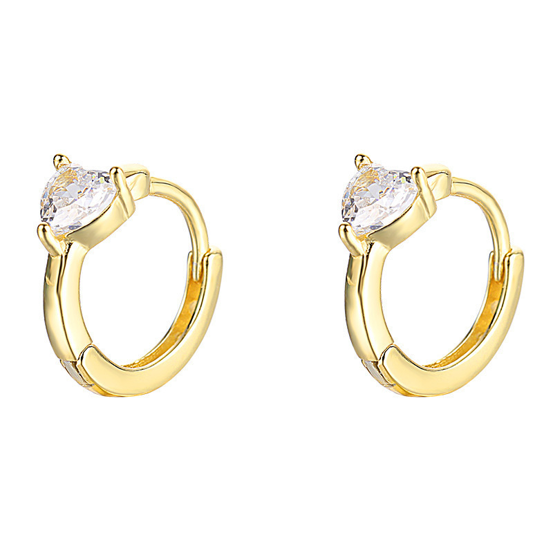 S925 plata esterlina amor Zircon pendientes ins simple aretes de aretes de aretes de viento frío nicho orejas mujeres