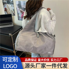 纯色高颜值旅行包2025欧美新款大容量行李包包休闲旅行单肩手提包
