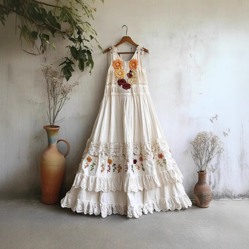 Spring Simple Commuter Artistic 3D dress 2025 New All-match Mori Style Fresh dress Doll Collar Spring Simple Commuter Artistic 3D dress 2025 New All-match Mori Style Fresh dress Doll Collar