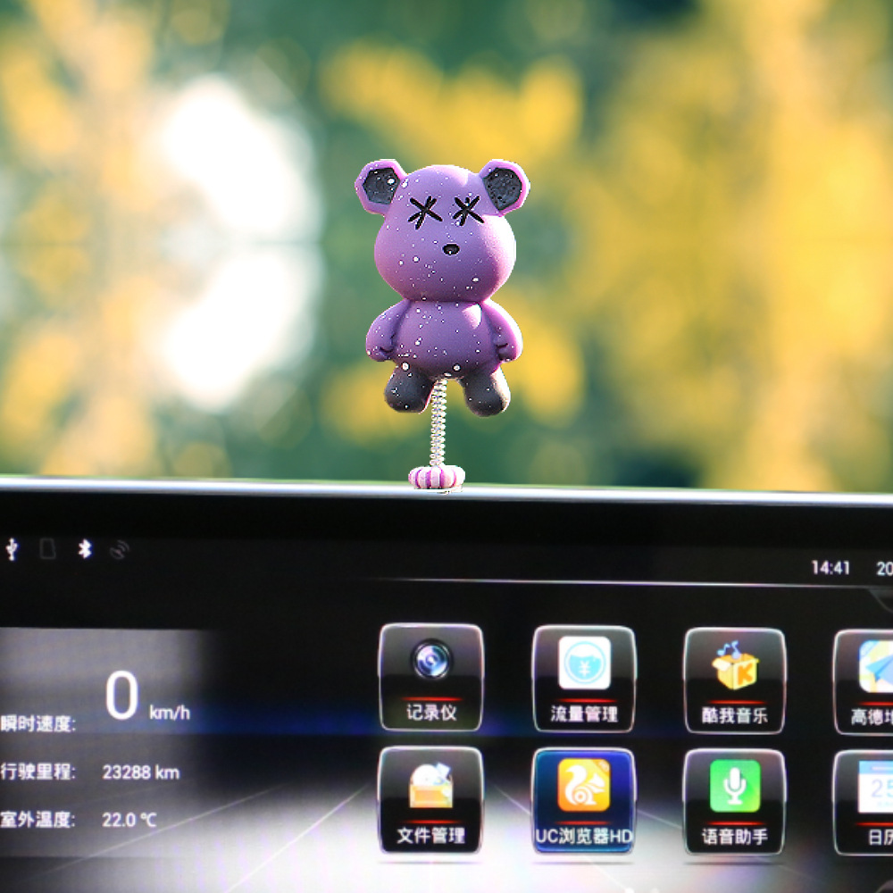 Lindo oso violento decoración de coche muñeca de oso de cielo estrellado consola central de coche productos de decoración interior plástico femenino