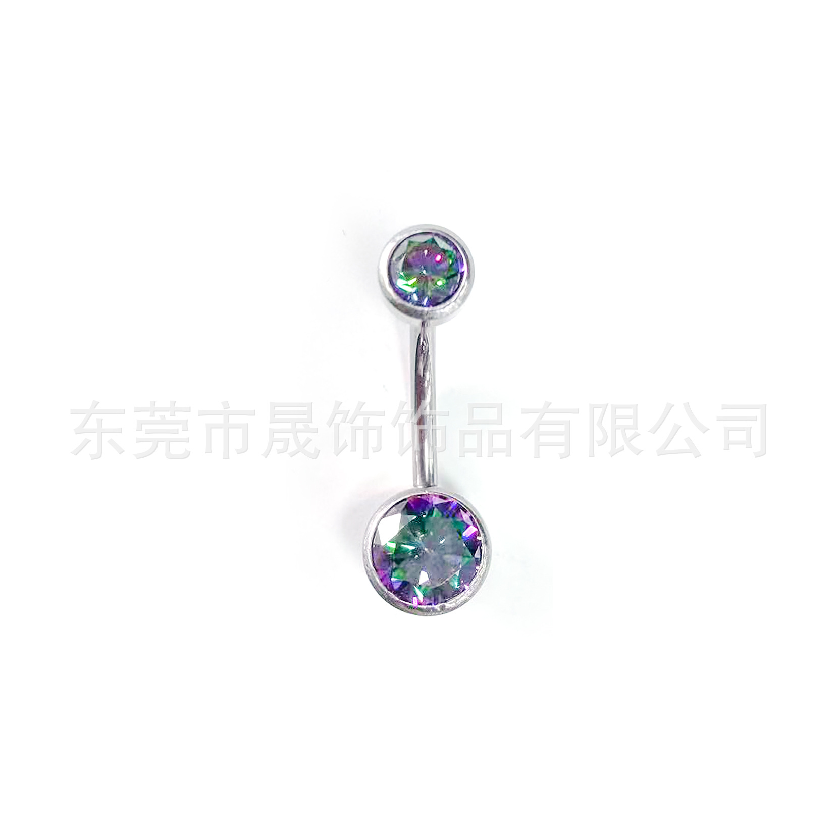 F136 Titanium Alloy 圆柱包 Cubic Zirconia Navel Ring G23 Titanium 内牙圆 包 Diamond Navel Ring Piercing Jewelry 厂家