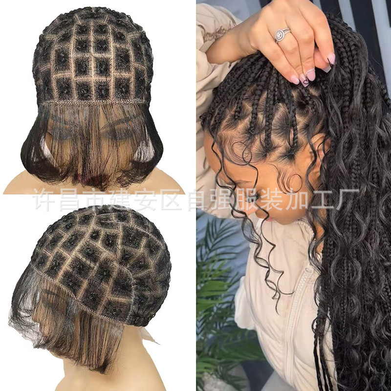 2026 Manufacturer Wholesale Full Lace Hand-Woven Hair Crochet Braided Cap with Baby Hair 2026 Manufacturer Wholesale Full Lace Hand-Woven Hair Crochet Braided Cap with Baby Hair