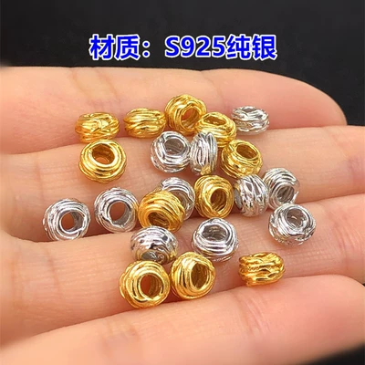 Silver Gold-Plated Winding Disc Bead: Zərgərlik ara hissələri