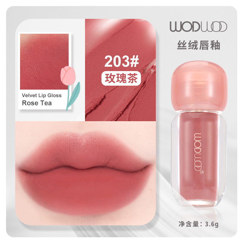 WODWOD云柔空气丝绒唇釉轻薄丝滑柔焦显色雾面哑光不拔干持久唇釉|undefined