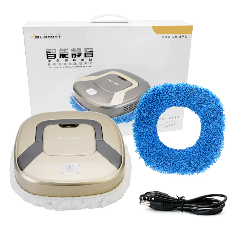 Smart mopping robot, intelligent automatic brush mop, quiet operation, golden or gray