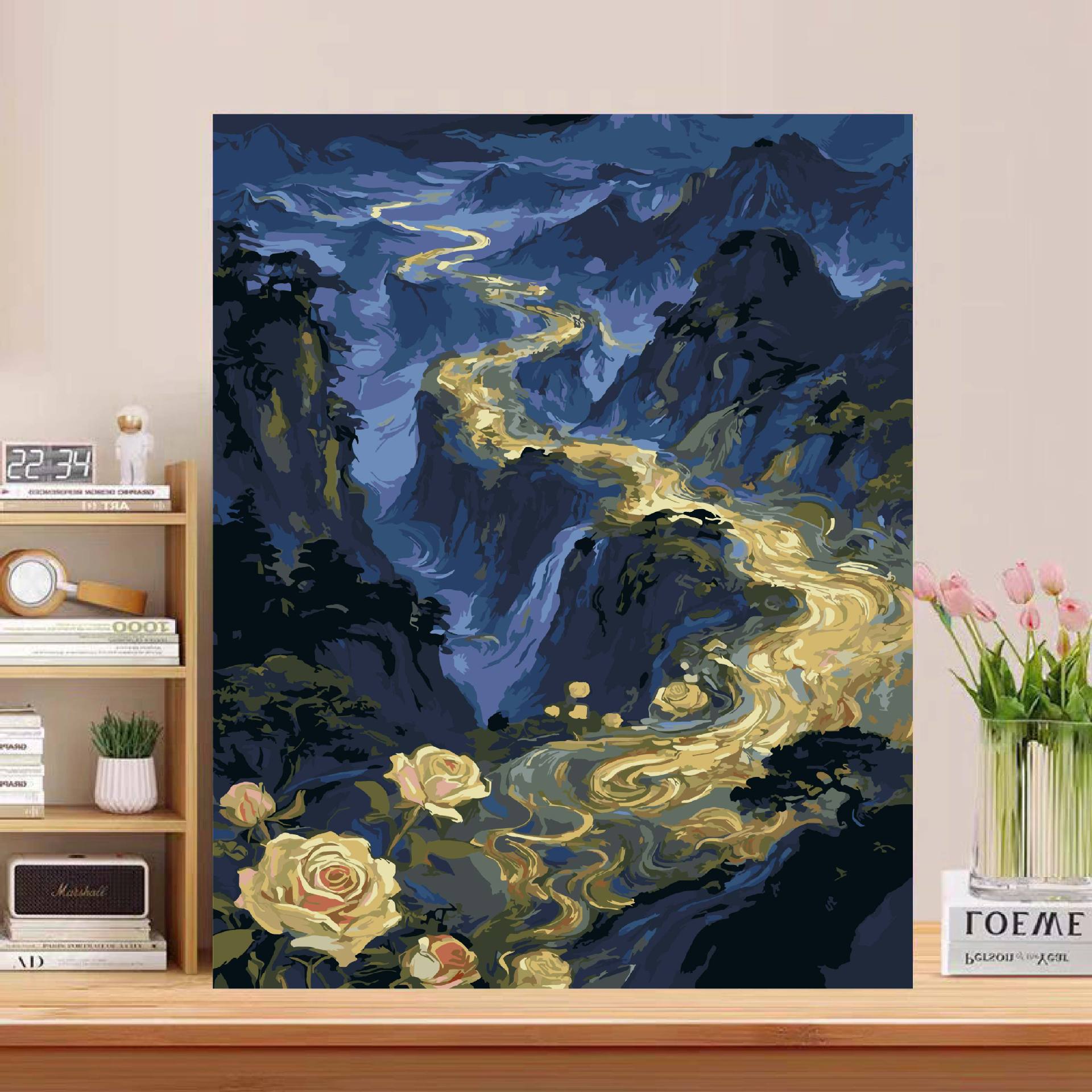 Miles de miles de paisajes antiguos pinturas al óleo digitales hechas a mano DIY relleno pintado acrílico decoración de aceite colgante regalo