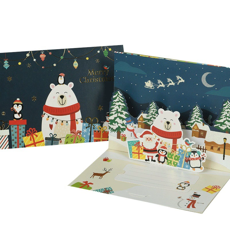 SF2306 высококачественная внутренняя трехмерная Рождественская поздравительная открытка благословение сердце открытка Рождественская поздравительная открытка благословительная открытка с конвертом оптом