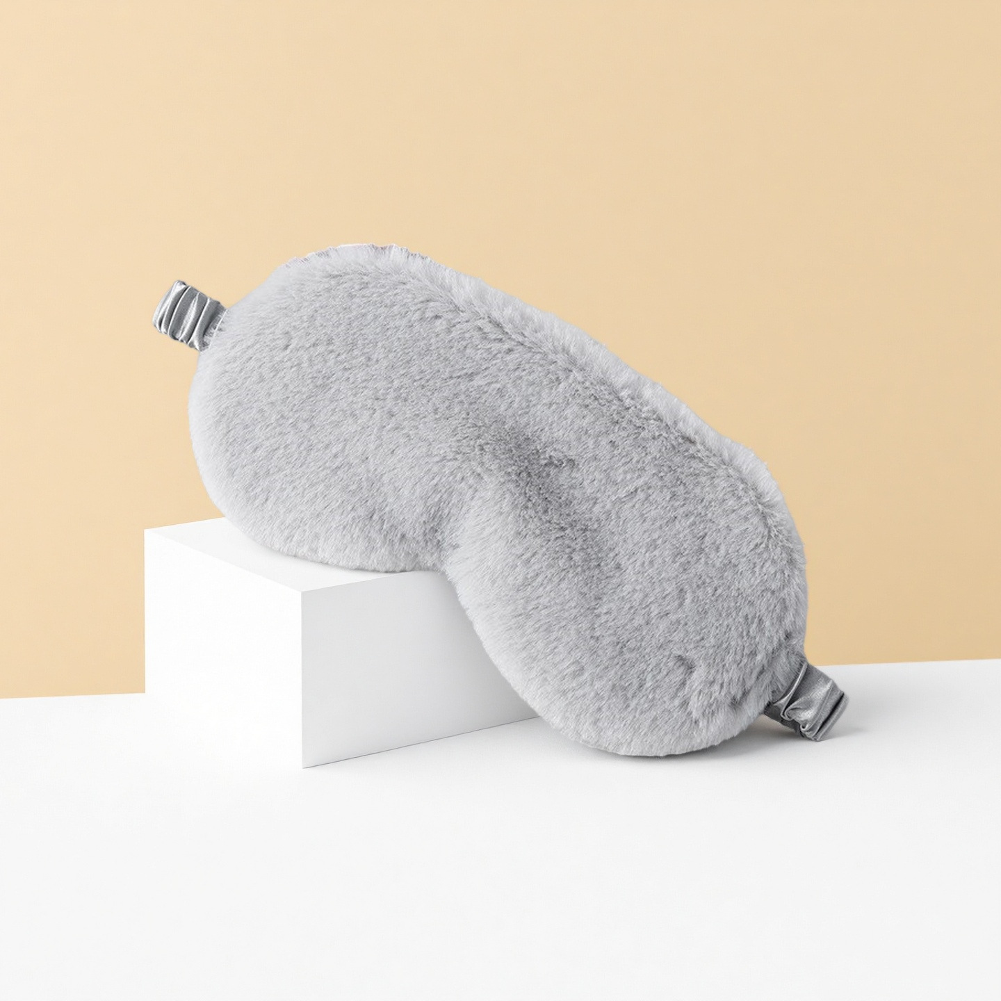 Blackout Sleep Mask in Soft Plush and Faux Silk, Simple Cute Solid Color Design — detail image 4