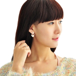 Korean style cross Pearl Rhinestone earrings high-end exquisite fashion earrings Special Offer Mixed Batch 2 yuan shop jewelry