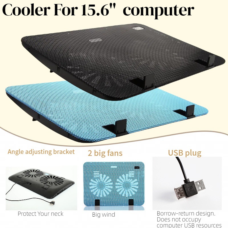厂家直供2022新款15.6寸笔记本散热器电脑底座支架散热大风扇冰垫