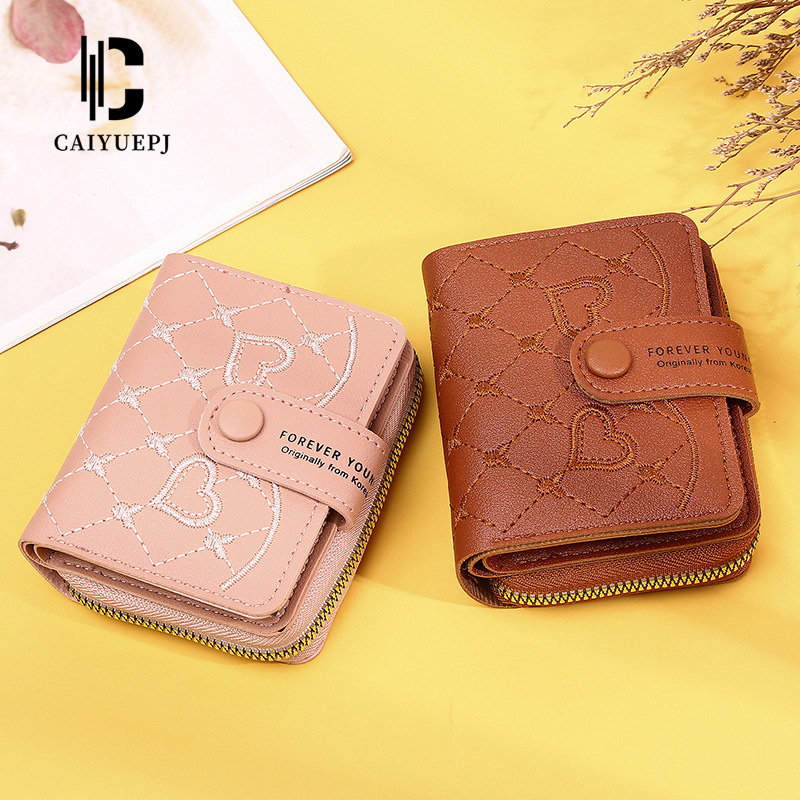 52g Weight Polyester Lining Material Zipper, Hidden Buckle Closure Type Small Wallets Bags Type 1 Piece Quantity Holiday, Daily Occasion Pu Leather Material Heart Shape, Solid Color Pattern All Seasons Season Women's Gender Simple Style Style Square Shape Women's Heart Shape Solid Color Pu Leather Zipper Hidden Buckle Wallets 1