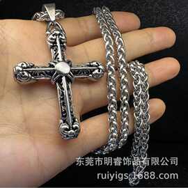 夏季新款嘻哈钛钢项链 长款毛衣链百搭服装配饰 男士卫衣潮流项链