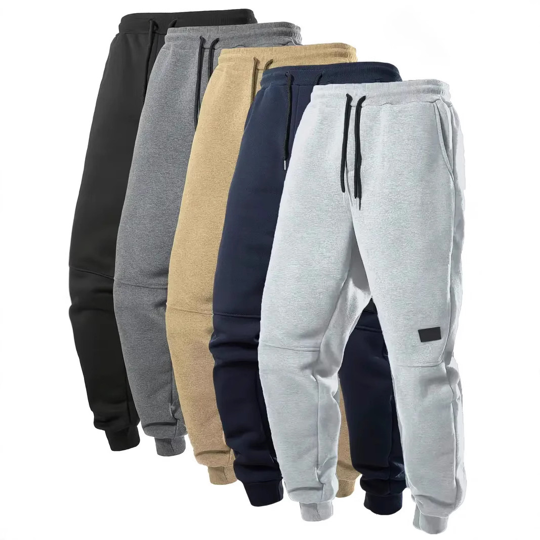 Men's Fashion Joggers with Fleece Lining, Elastic Waistband, Thickened Sports Pants, Loose and Comfortable for Running
