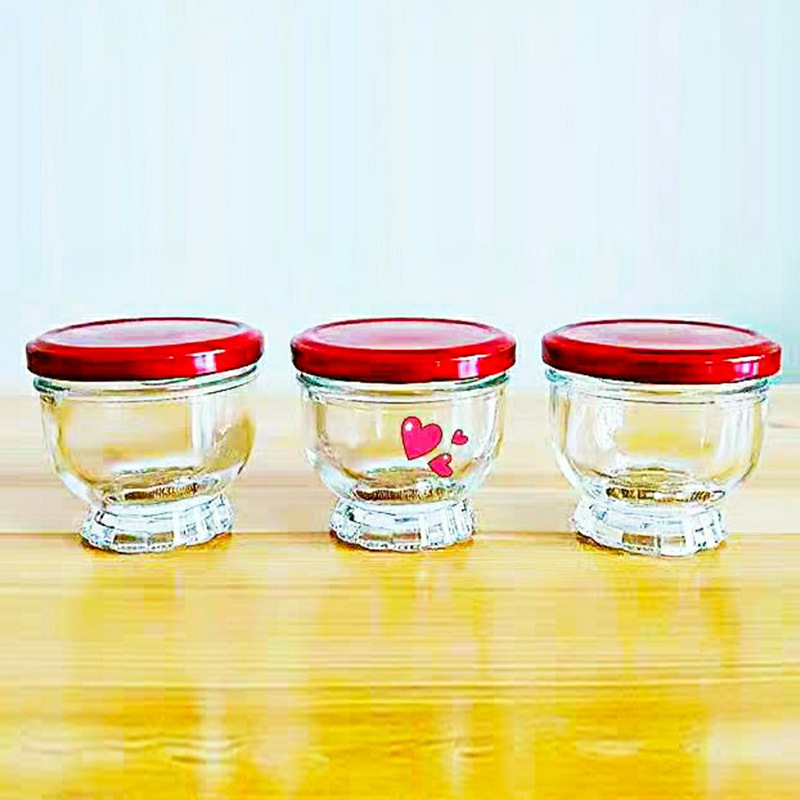 燕窝分装瓶透明玻璃瓶可蒸煮即食保鲜小瓶子莲花盏密封储物瓶批发