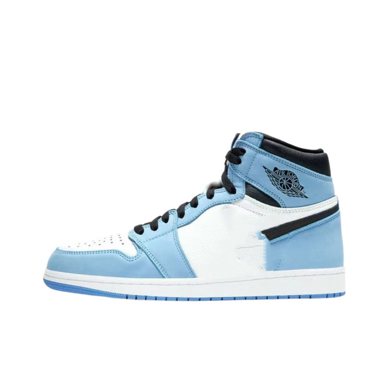 莆田 aj1 ピュアオリジナルハイトップ AJ1 ノースカロライナブルーレッサーパンダカレッジブルー aj1 煙灰色男性と女性の秋と冬のバスケットボールシューズ|undefined